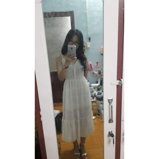 Đầm 2 dây tơ chấm bi (Kèm ảnh thật)