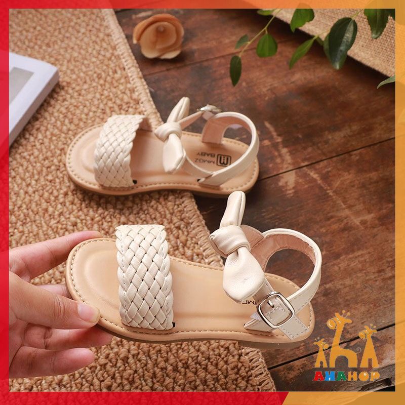 Sandal quai đan ngang cho bé gái phối nơ dễ thương chính hãng MG Baby siêu mềm nhẹ đế chống trơn trượt V732