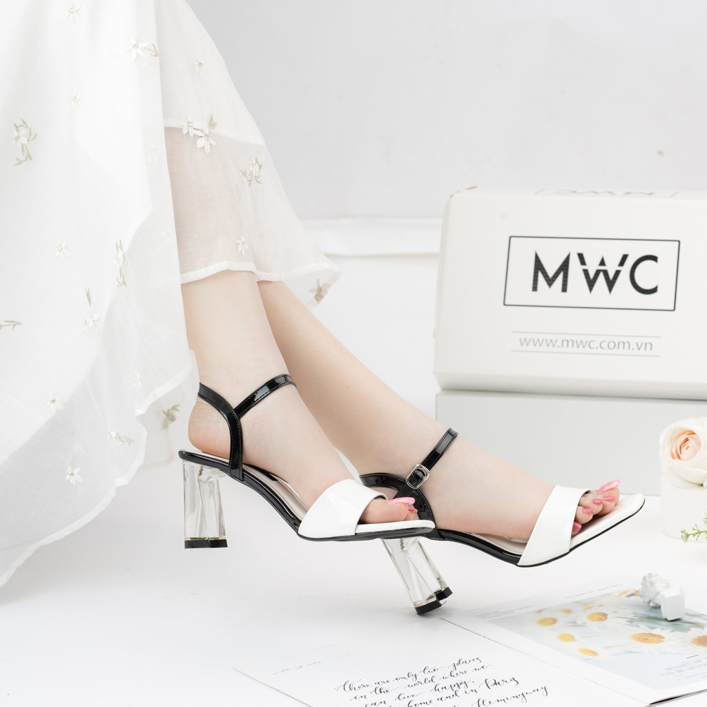 Giày Cao Gót Nữ MWC Đế Thuỷ Tinh 7CM Quai Ngang Thanh Lịch NUCG -3967