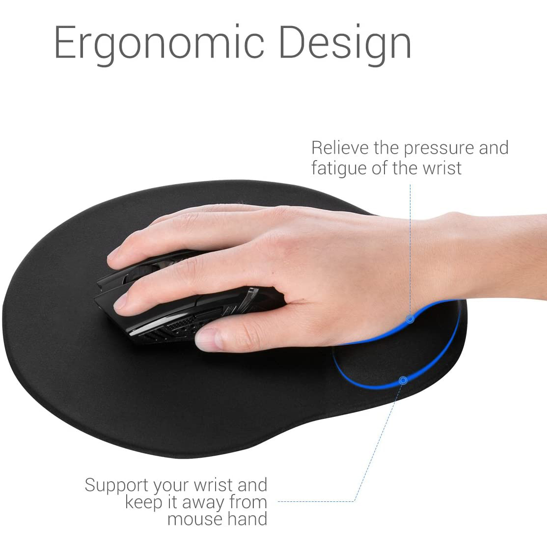 [ Ergonomic Mouse Pad With Gel Wrist Rest Support ] [ Notebook Comfortable Gaming Mousepads ] [Laptop Computer Mice Pad]