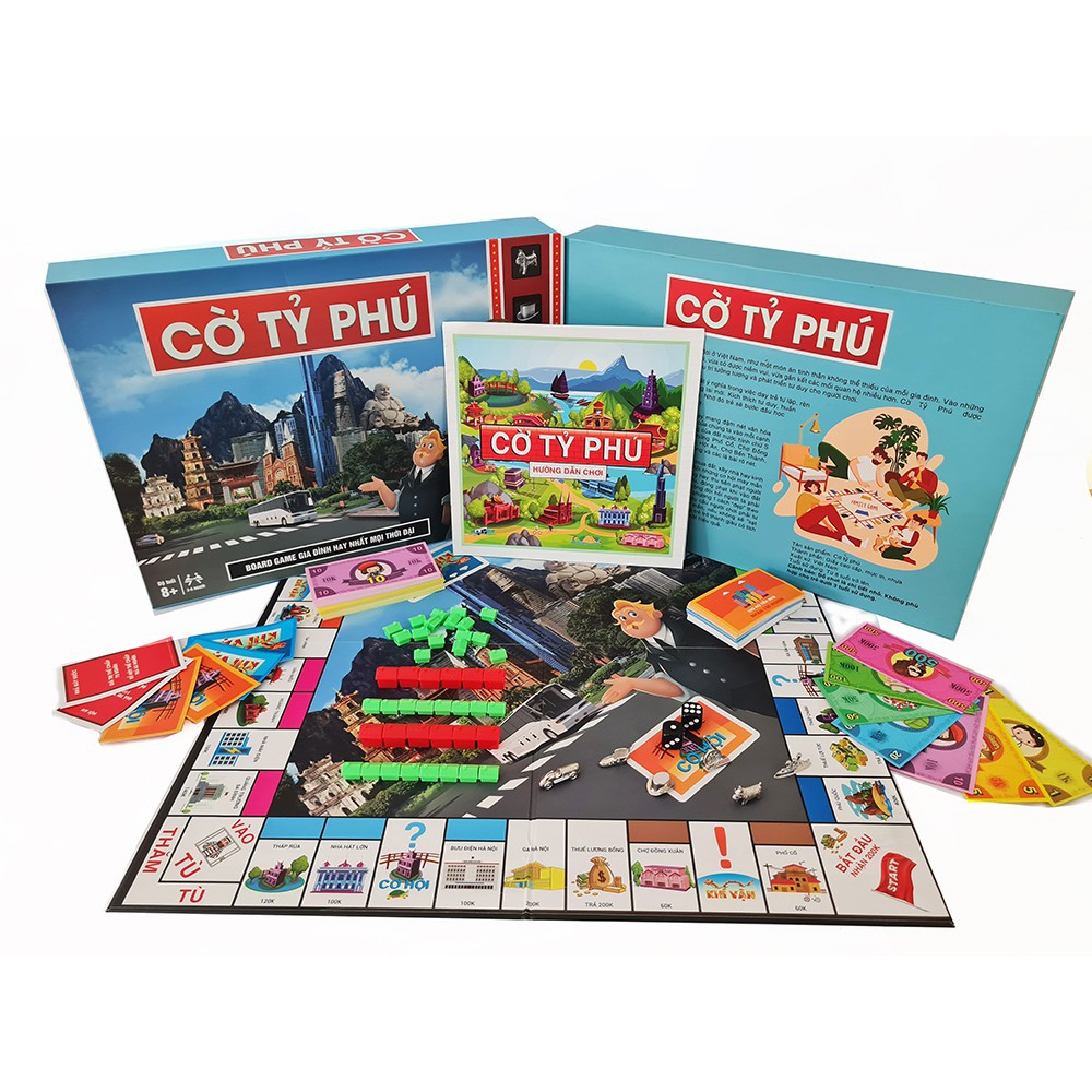 [COMBO 2 IN 1] Trò chơi trí tuệ học làm giàu Cờ Tỷ Phú + Bài Tỷ Phú Monopoly