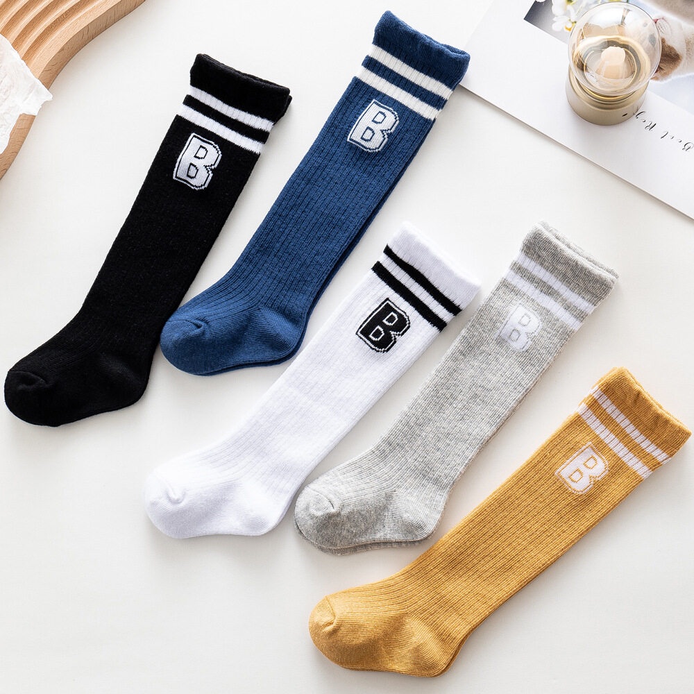 Vớ Cotton Cao Đến Đầu Gối Họa Tiết Sọc Ngang Dành Cho Trẻ Sơ Sinh
