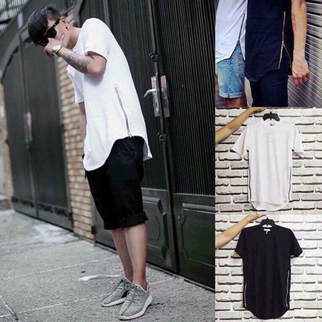 Áo thun nam thời trang lai bầu có Zip ( màu trắng và đen) | BigBuy360 - bigbuy360.vn