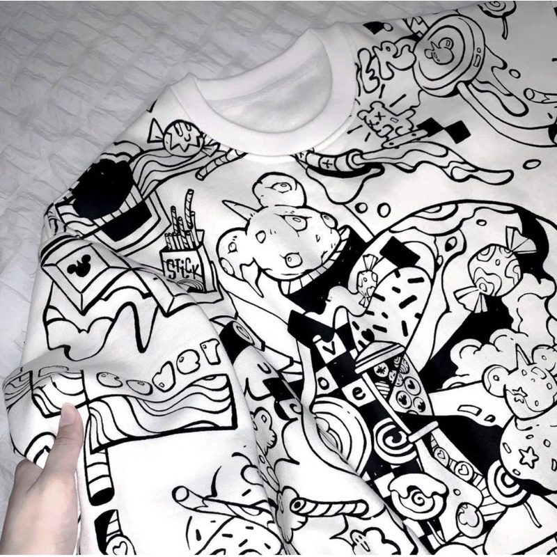 Áo Sweater Uncover Doodles Mặc Siêu Đỉnh Dễ Phối Đồ