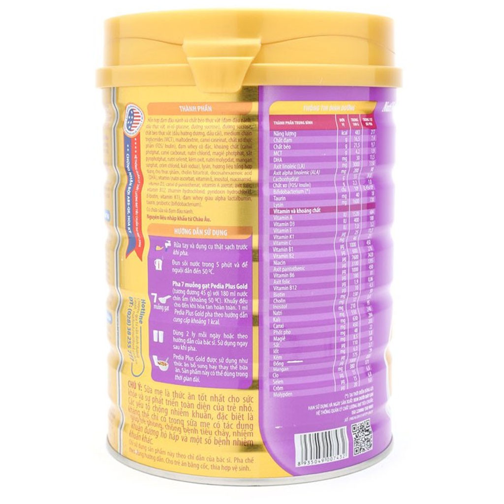 [CHÍNH HÃNG] Sữa Bột Nutifood Pedia Plus Gold Hộp 900g (Cho bé 1-10 tuổi)