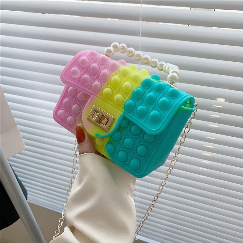 Túi pop it cho bé gái giá rẻ đeo chéo bóp bong bóng hình hộp sắc màu quai ngọc dễ thương Fullbaby 030