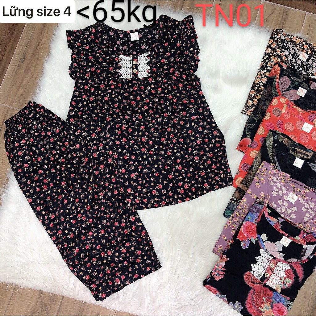 Đồ bộ nữ trung niên mặc nhà, bộ tole quần lững mềm mát | BigBuy360 - bigbuy360.vn