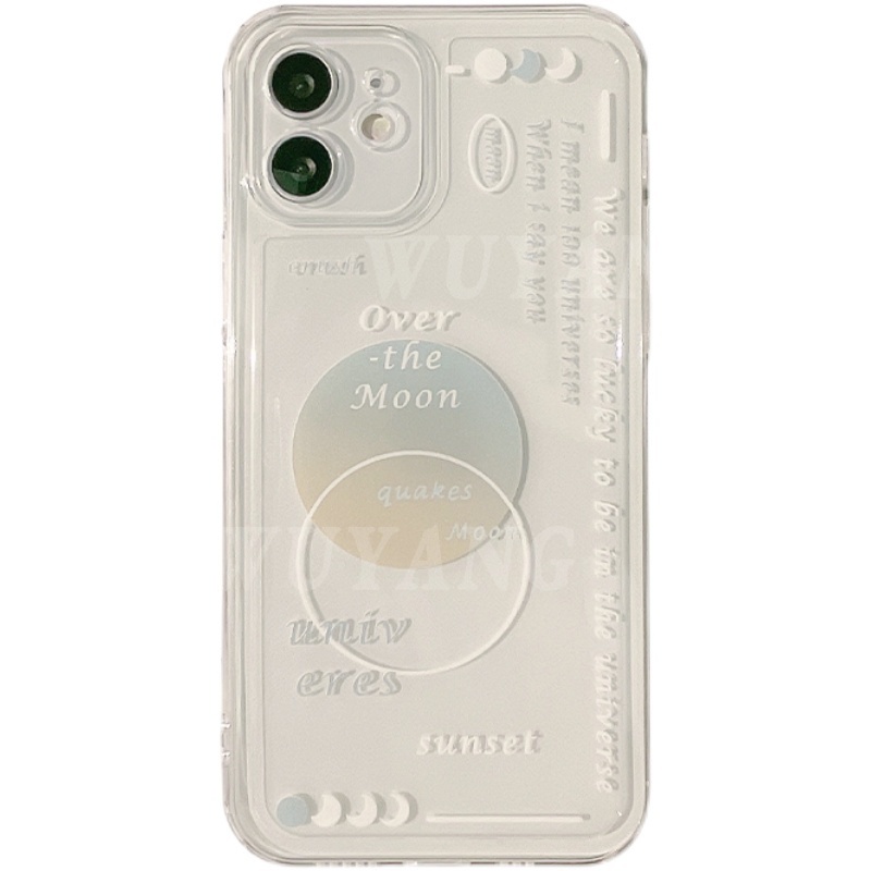 Ốp Điện Thoại Silicon Dẻo In Hình Mặt Trăng Tối Giản Cho Oppo A16 A15 A54 A3S A5S F9 A52 A72 A92 A53 A31 A9 A5 Reno6 2F Realme 8