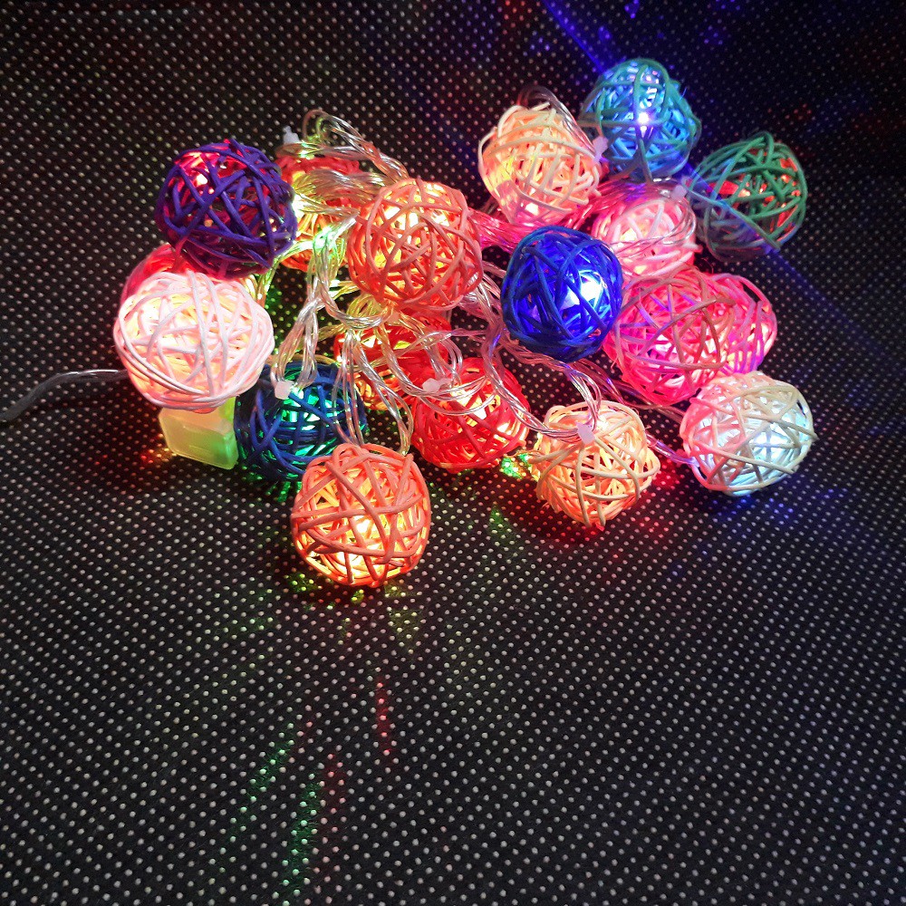 Dây đèn led trang trí phòng ngủ và ngoài trời cho Giáng sinh Tết loại Cầu mây nháy dài 4m - 18 bóng mã 26006