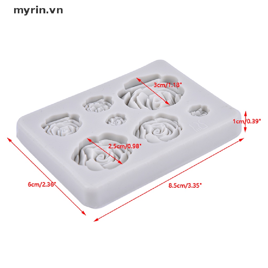 Khuôn Silicon Tạo Hình Hoa Hồng 3D Trang Trí Bánh