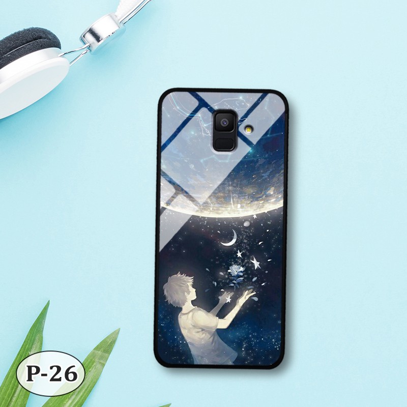 Ốp lưng kính Samsung A6 2018- hình 3D