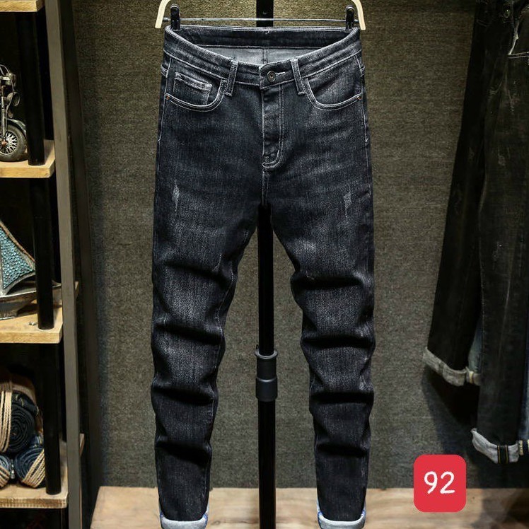 Quần jean nam đen xước cao cấp-chất bò co dãn tốt-hàng chuẫn shop(hình thật) Tranbehp KK1