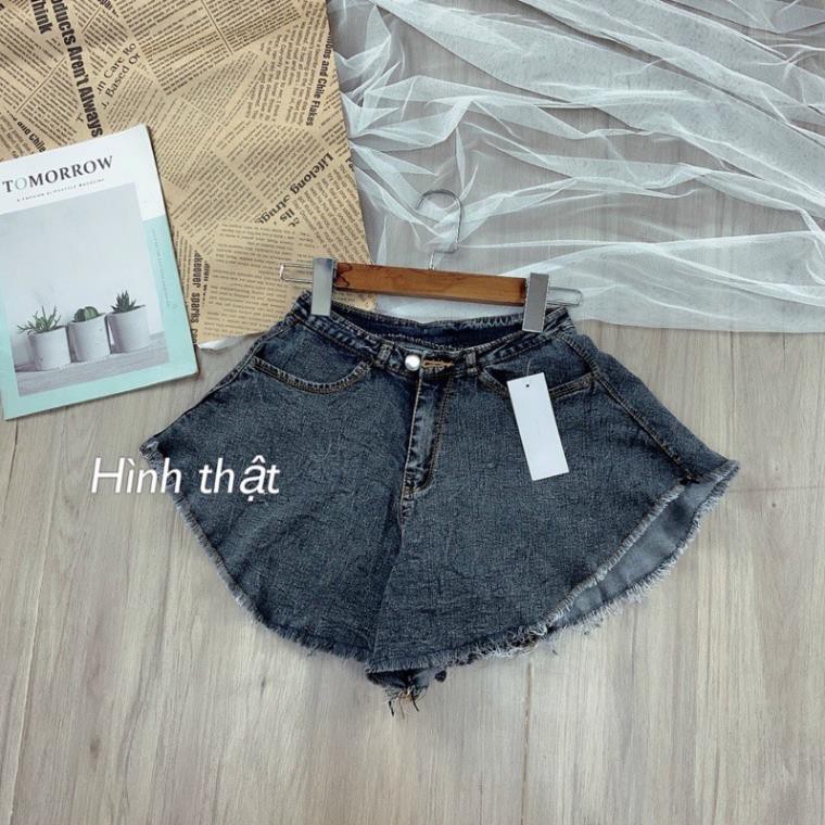 Quần shorts jeans xoè ống siêu rộng có may kèm lót bên trong - S0U ་