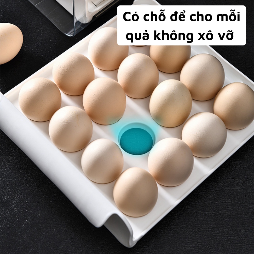 Khay đựng trứng 2 tầng 32 ô tiện dụng cất trữ tủ lạnh an toàn