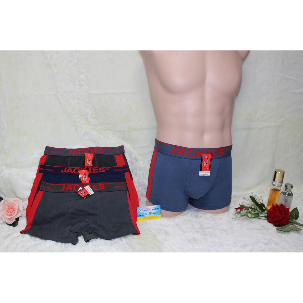 Combo 4 quần boxer nam JACKIES 607 BƠI PHỐI ĐỎ | BigBuy360 - bigbuy360.vn