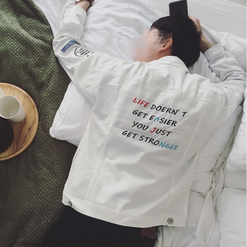 Áo khoác kaki nam áo khoác thu cho nam màu trắng màu xanh màu hồng