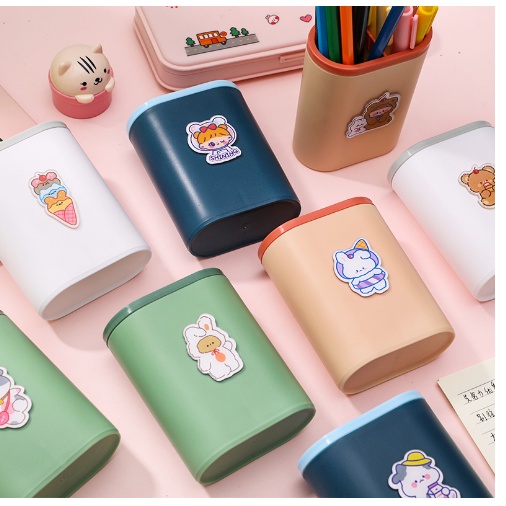 Ống đựng bút để bàn in hình hoạt hình cute  Clovershop68