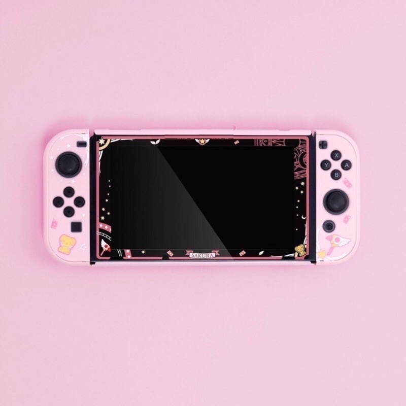 Bộ ốp lưng + case Joy-Con + cường lực có viền cao cấp chủ đề Cardcaptor Sakura cho Nintendo Switch