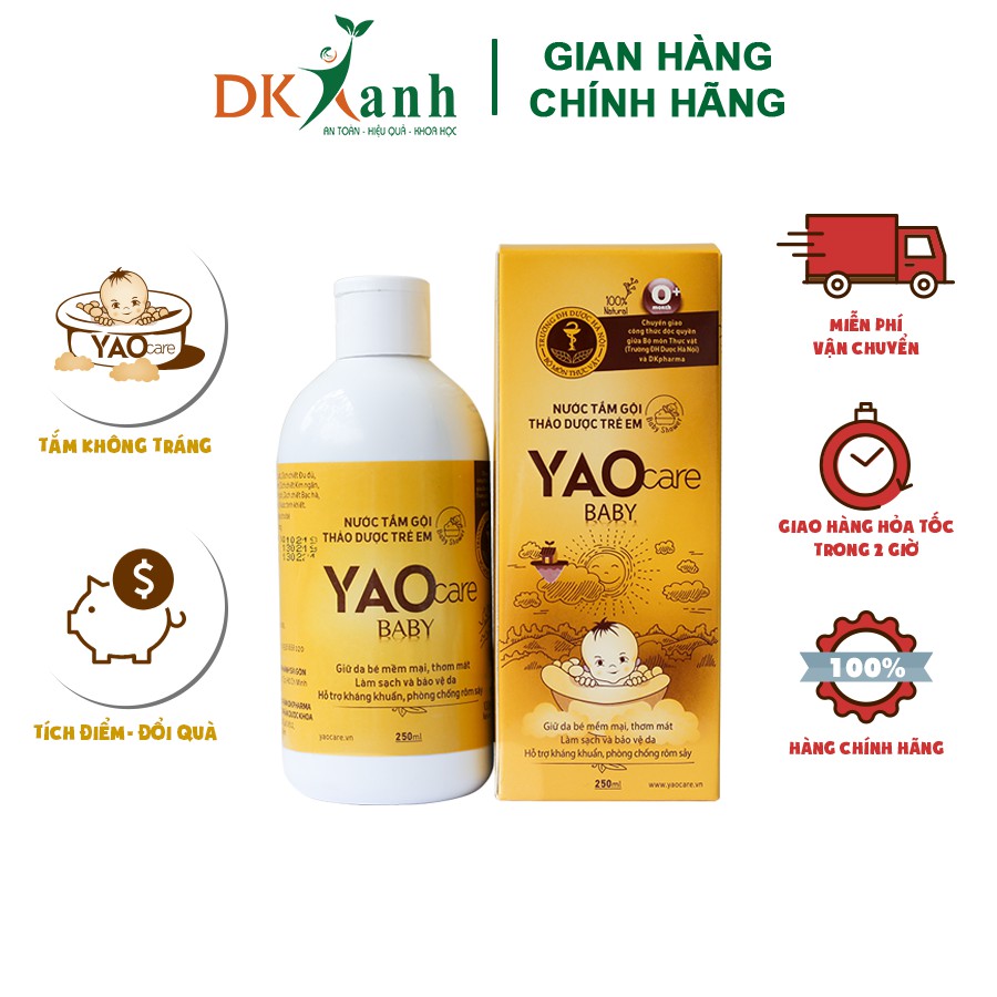 Nước tắm bé thảo dược Yaocare Baby 250ml/chai - DK Pharma