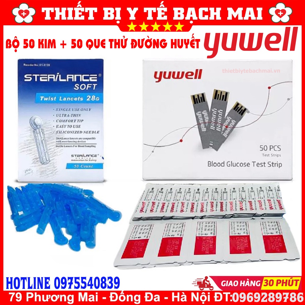 Hộp 50 Que Thử Đường Huyết Yuwell Accusure 710 + Tặng 50 Kim Lấy Máu