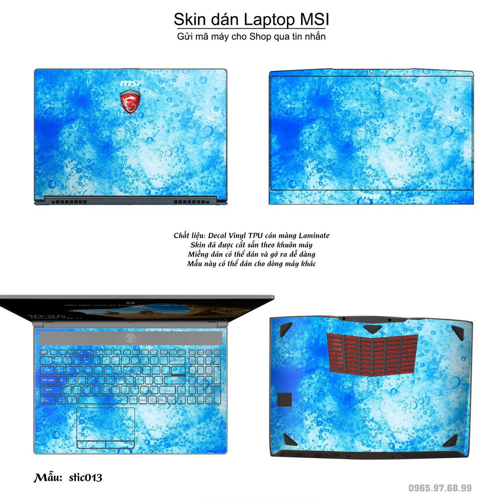 Skin dán Laptop MSI in hình Hoa văn sticker nhiều mẫu 3 (inbox mã máy cho Shop)