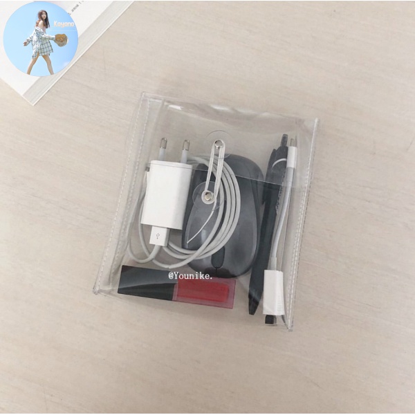 Túi Đựng Dây Cáp Sạc / Truyền Dữ Liệu Trong Suốt Phong Cách Hàn Quốc | BigBuy360 - bigbuy360.vn
