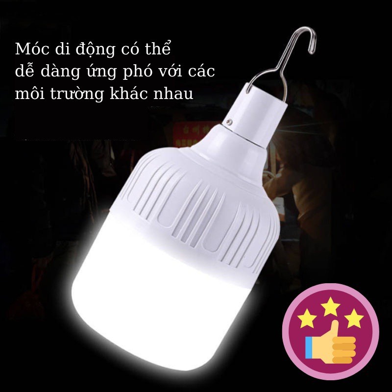 Bóng Đèn Tích Điện Bóng Đèn 3 Chế Độ Có Móc Treo Siêu Sáng KHO GIA DỤNG HOÀNG ANH