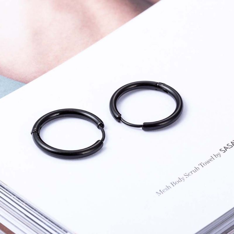 KHUYÊN TRÒN ĐEO TAI  - Khuyên Tai Titan - Không han gỉ - An toàn cho da - Bạc / Vàng / Đen - 69STORE