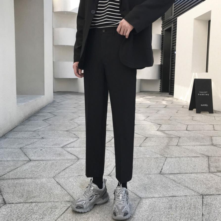 [Tiền Nào Của Đấy]Quần Baggy Nam Màu Đen Ống Rộng Dành Cho Học Sinh Vải Không Xù Phong Cách Hàn Quốc -V01 | BigBuy360 - bigbuy360.vn