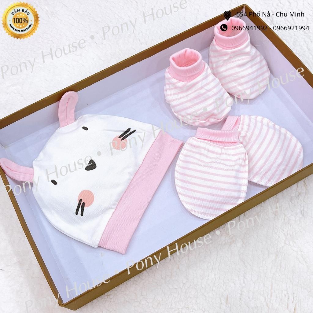 Set Bao Tay, Bao Chân, Mũ Moon Petit - Phụ Kiện Mũ, Bao Tay Bao Chân Cho Bé Trai Bé Gái Sơ Sinh Chất Petit  Siêu Mềm Mịn