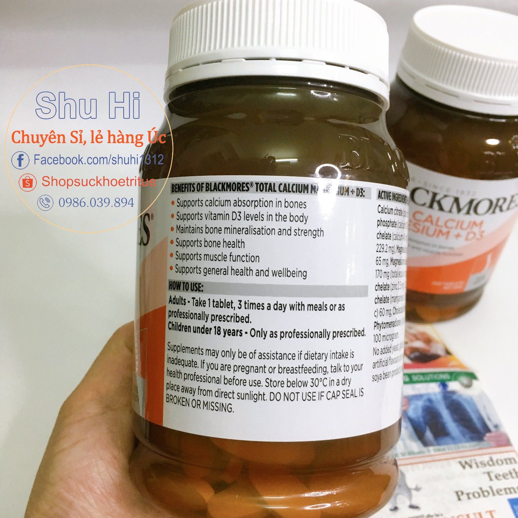 (Mẫu mới) Canxi Total Blackmores Úc - 200 Viên - Blackmores Bone Health Total Calcium & Magnesium + D3 - đủ bill | BigBuy360 - bigbuy360.vn