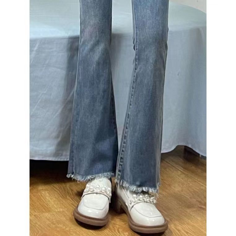 Quần jeans Nữ Dài Ống Loe Thời Trang retro