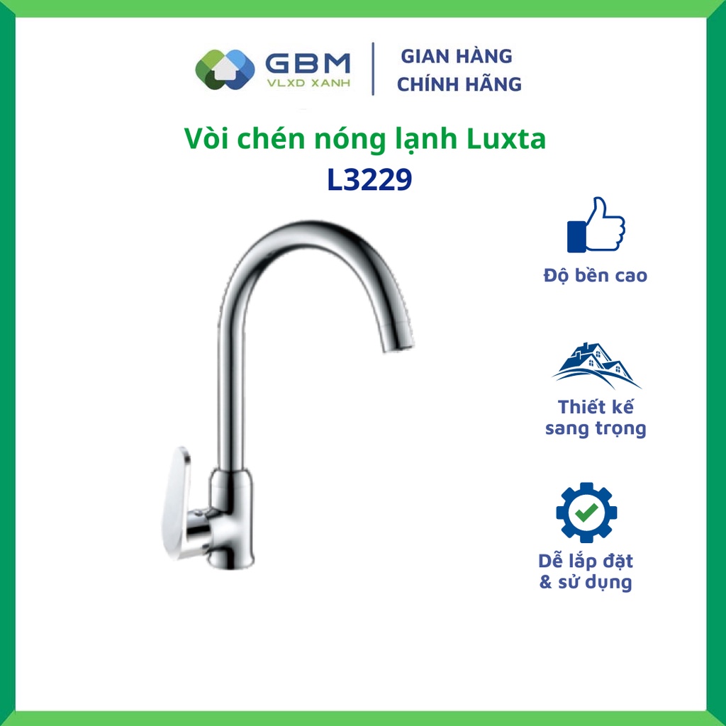 [Mã BMBAU300 giảm 10% đơn 499K] Vòi Chén Nóng Lạnh Luxta L3229 -VLXD XANH