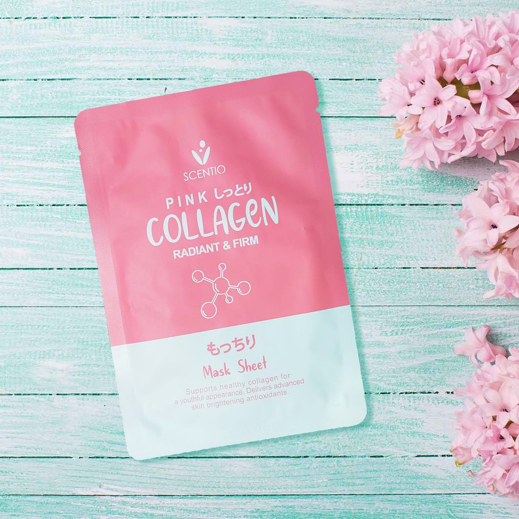 Mặt nạ giấy dưỡng sáng và trẻ hóa da Beauty Buffet Scentio Pink Collagen (1 miếng)