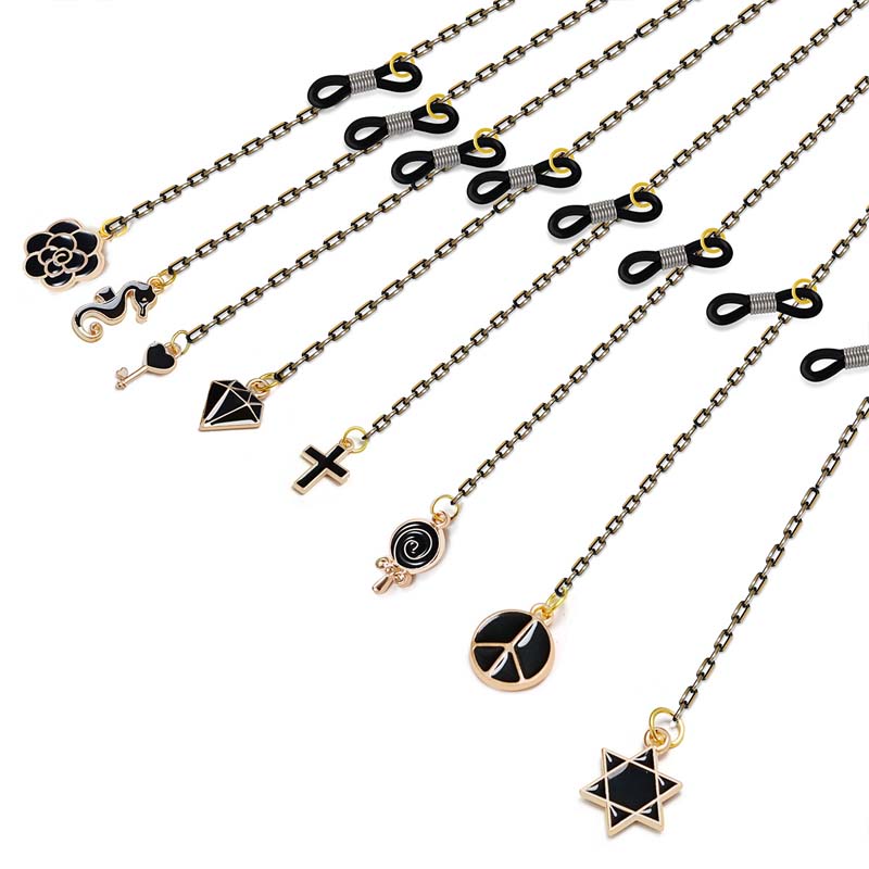 Dây Xích Kim Loại Màu Vàng Trắng/Đen Đeo Mắt Kính