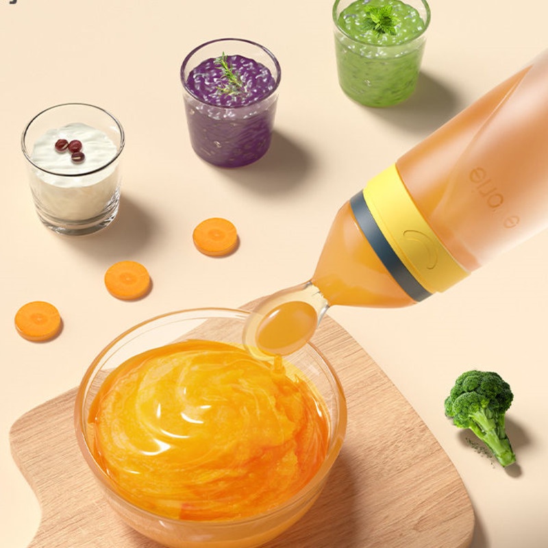 bình sữa cho bé sơ sinhMuỗng Ăn Dặm Bằng Silicone Mềm Kèm Muỗng Dành Cho Trẻ Sơ Sinh