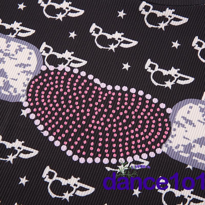 Hn Áo Thun Tay Dài Họa Tiết Trái Tim Đính Đá Thời Trang Cho Nữ