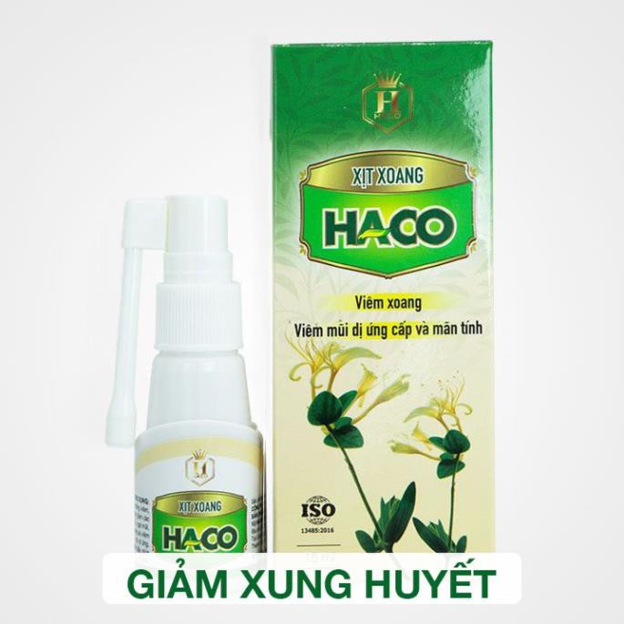 Xịt xoang HACO - Xịt xoang thảo dược giảm triệu chứng viêm xoang, viêm mũi dị ứng và sổ mũi