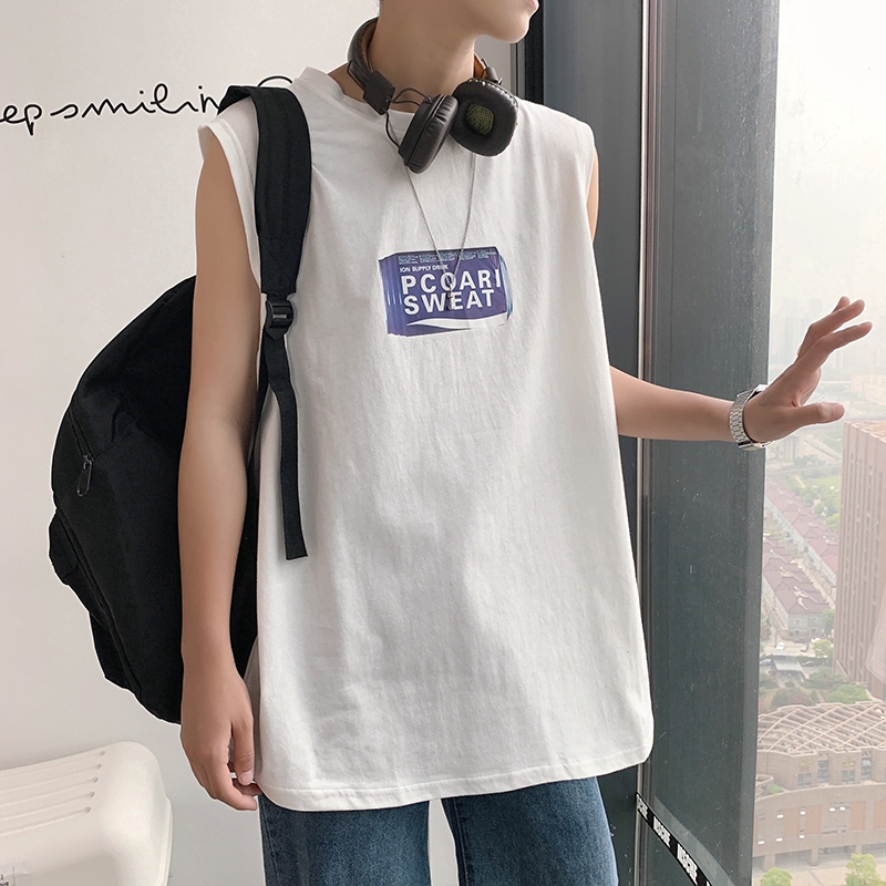 Áo thun thể thao không tay dáng rộng thời trang cho nam