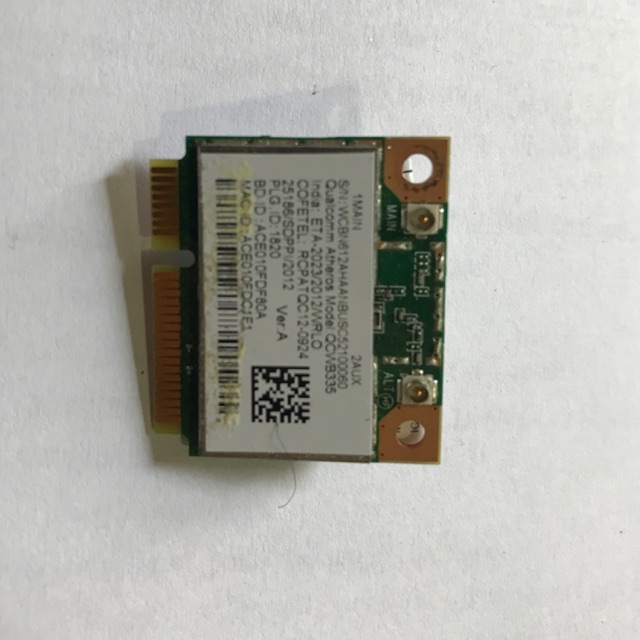 Card thu sóng wifi quanlcomm Atheros QCWB335 + Bluetooth 4.0 dùng cho laptop acer ES1-521