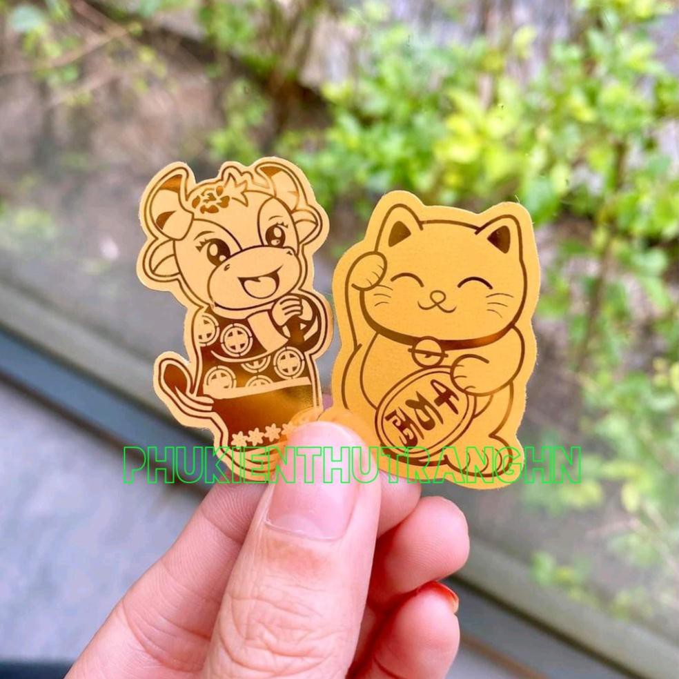 Mèo thần tài và Trâu vàng Tân Sửu 24k đêm lại may mắn tài lộc+ốp oppo a52 a31 a7 a3s a1k f7 f9 f11 f11pro