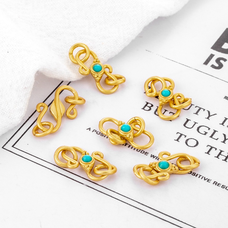 Phụ Kiện Móc Khóa Vòng Tay/Dây Chuyền/Vòng Cổ diy Bằng Đá Zircon Màu Vàng 18K Mờ Xinh Xắn