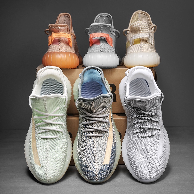 Giày Thể Thao Đế Bằng Phối Lưới Thoáng Khí Trọng Lượng Nhẹ 350v2 Thời Trang Cho Nam