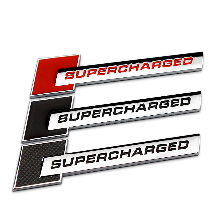 Logo Chữ SUPERCHARGED Dán Trang Trí Xe ô Tô MS-128