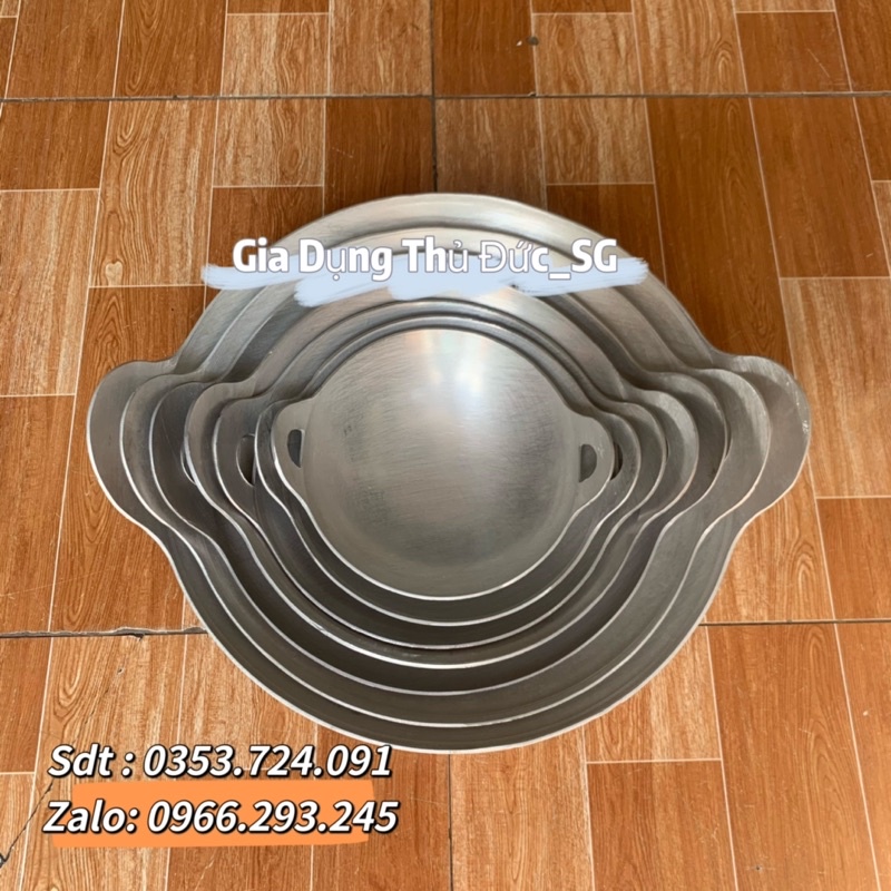 Chảo Nhôm Máy Bay Siêu Dày Đủ Các Size - Chảo Quay Liền Nhôm Cao Cấp