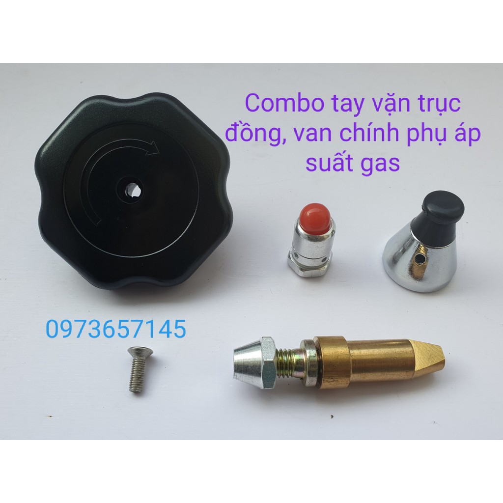 Combo van chính, phụ, núm vặn, trục đồng áp suất - Phụ kiện áp suất rẻ