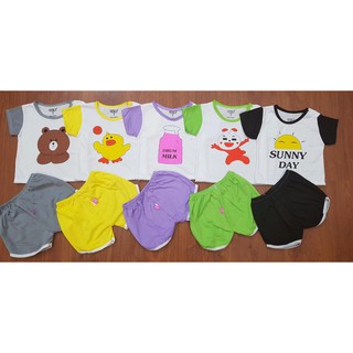 Set 5 bộ cộc trắng cho bé