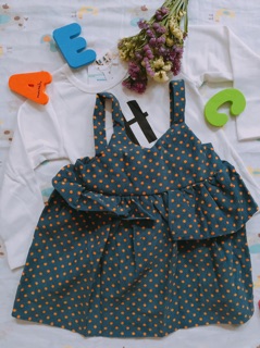 Set đầm chấm bi cho bé gái 1-5T