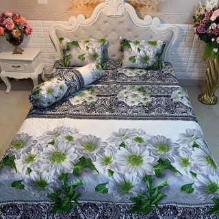 Set 5 món ga giường drap giường ga gối poly gồm vỏ chăn chần, ga giường, 2 áo gối, 1 áo gối ôm ga phủ,ga giường đẹp.