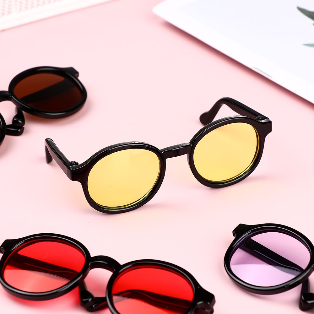 Mắt kính gọng tròn nhiều màu tùy chọn thời trang cho búp bê nhồi bông Blythe